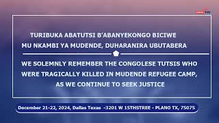 Honoring the Lives of Congolese Tutsis Lost at Mudende Refugee Camp  Dallas Memorial Event 2024 [upl. by Ahsehat]