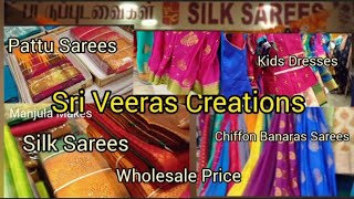 Sri Veeras Creations Pattu Silk Sarees Collections  வீராஸ்  Kids Silk Pavadai  Silk Shirt Set [upl. by Junieta]