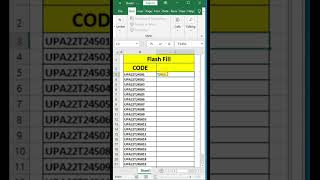 Flash Fill ka use  MS Excel Flash fill  excel short [upl. by Munsey78]