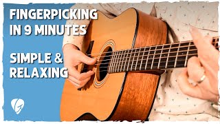 Relaxing Fingerpicking Tutorial for Guitar Easy Travis Picking [upl. by Lotsirb]