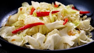 วิธีทำ กระหล่ำปลีทอดน้ำปลา  Stir Fried Cabbage  Vegetarian Menu from Thailand [upl. by Nolek121]