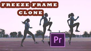 FREEZE FRAME clone trail effect in premiere pro Tutorial [upl. by Comyns920]