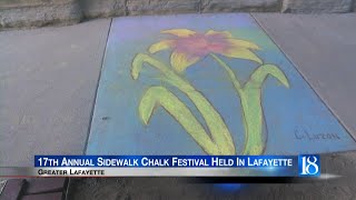 17th annual Sidewalk Chalk Festival held In Lafayette [upl. by Stortz722]