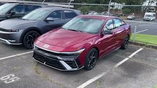 2024 Elantra NLine 16T 201HP Walk Around Video Ultimate Red MSRP 29k [upl. by Hcra]