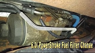 How to Change a Ford F250 60l Powerstroke Diesel Fuel Filter [upl. by Emera734]