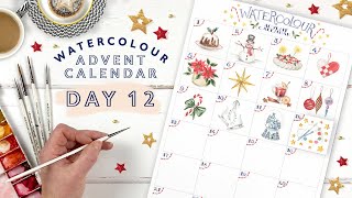 Watercolour Advent Calendar Day 12 [upl. by Catharine506]