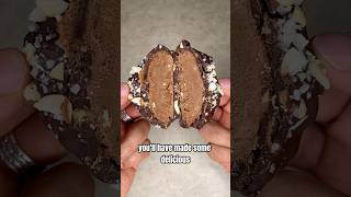 CHOCOLATE PEANUT BUTTER YOGURT BITES🥜🍫 peanutbutter yogurt tasty healthysnacks fyp [upl. by Ahtel]