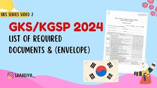 GKSKGSP 2024List of required documents amp Envelope Explained [upl. by Charin]