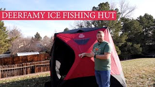 Deerfamy Ice Fishing Hut Tent Unboxing and Initial Impressions [upl. by Dalis]