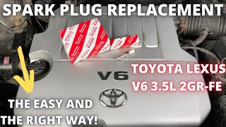 How to change spark plugs on V6 Toyota and Lexus 2GRFE 35L engine [upl. by Bordy]