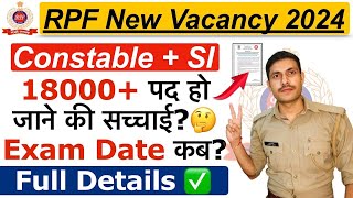 RPF New Recruitment 2024  RPF Constable amp SI Exam Date 2024  RPF Constable amp SI Post Increase 2024 [upl. by Ierbua]