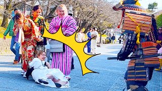 48 SAMURAI Mannequin Prank in Kyoto Japan  Japanese shogun prank for traveler at Kiyomizu Temple [upl. by Osyth]