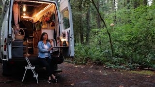 Solo Van Camping in the Peaceful Wood Relaxing [upl. by Eelrebmik]