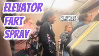 Fart spray in Elevator PRANK [upl. by Lilias737]