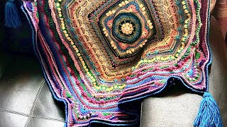 Make along crochet stash buster throw  blanket part 6  final part [upl. by Fredie]