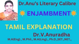 ENJAMBMENT  Definition  Examples from English Poem and Tamil Film Song [upl. by Nerrag861]