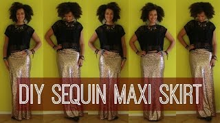 How To Make a Sequin Maxi Skirt in 10 min Easy [upl. by Sadowski437]