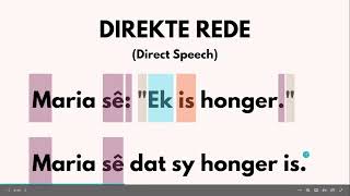 How to study Direkte amp Indirekte rede Direct amp Indirect speech Afrikaans First Additional Language [upl. by Romulus]