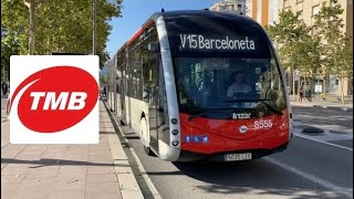 Barcelona Irizar ie Tram Electric Bus TMB Route V15  Barceloneta  Arc De Triomf [upl. by Aynekal]