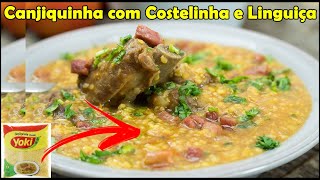 CANJIQUINHA NA PANELA DE PRESSÃO QUIRERINHA COM COSTELINHA DE PORCO E LINGUIÇA [upl. by Yeleen643]