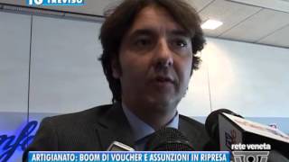 TREVISO TG  19102015  ARTIGIANATO BOOM DI VOUCHER E ASSUNZIONI IN RIPRESA [upl. by Enyamrahc]