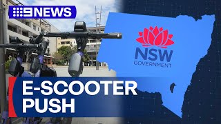 Escooters to become legal on NSW streets in push to improve safety  9 News Australia [upl. by Bloxberg]