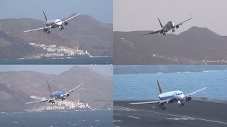 INTENSE Landings GoArounds GUST WINDS 37KT in Madeira [upl. by Rebmik293]