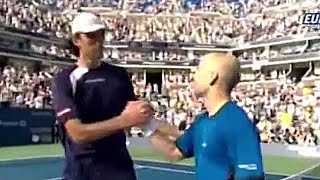 Andre Agassi vs Ivo Karlovic 2005 US Open R2 Highlights [upl. by Ahsercel142]