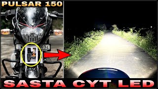 Sasta LED CYT h4 for Pulsar 150  Pulsar Headlight Modification  Best H4 led light for all bikes [upl. by Atteuqihc]