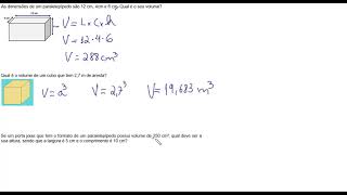 Três Exercícios Sobre Volume dos Sólidos [upl. by Ayhdiv471]