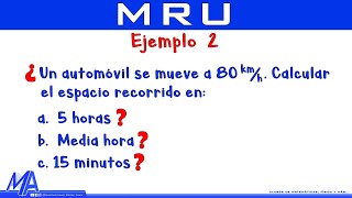 Movimiento Rectilíneo Uniforme MRU  Ejemplo 2 [upl. by Gris]