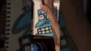 Daily Faces Challenge Day 257365  Acrylic Painting in Sketchbook  Art Process Timelapse Shorts [upl. by Ahern]