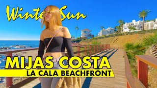 La Cala de Míjas beachfront walk  January 2024  Costa del Sol Spain 4K virtual tour [upl. by Rosati686]