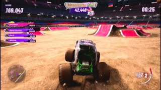 Monster Jam showdown GRAVEDIGGER 25th anniversary Freestyle [upl. by Rednaeel]