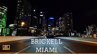 Driving Brickell Miami At Night 4K [upl. by Nomsed]