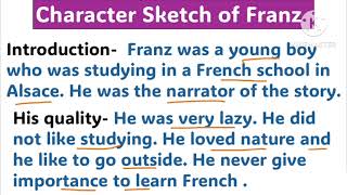 Character Sketch of Franz in the last lesson  Franz ka character sketch class 12 [upl. by Fortunia602]