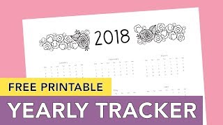 Free Printable Calendar 2018  Multiple Uses and Yearly Tracker [upl. by Ahrendt]