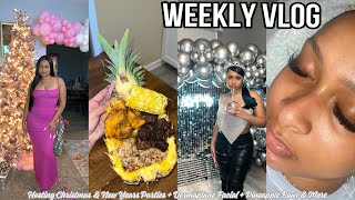 WEEKLY VLOG  Hosting Christmas amp New Years Parties  Dermaplane Facial  Pineapple Bowl amp More [upl. by Eikkin]