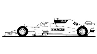 How to draw a FORMULA 1 Car step by step [upl. by Thecla]