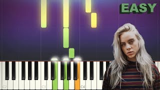 Ocean Eyes by Billie Eilish  EASY Piano Tutorial [upl. by Ailehpo]