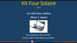 Test et avis du petit Kit Four Solaire à tube GoSun pour une personne [upl. by Nolyk]