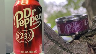 How to make a Dr Pepper can into a ring MUST WATCH drpepper jewelry [upl. by Gregorio]