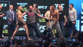 UFC 196 McGregor vs Diaz Faceoff [upl. by Xuagram]