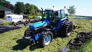 2024  New Holland 7840 SLE  TS135A  Gras inkuilen  Vlijm Nunspeet  Grass silage [upl. by Meer]