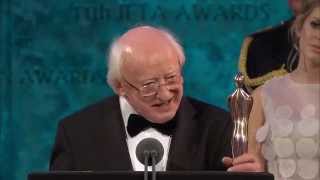 President Michael D Higgins receives Honorary Award at IFTA 2014 [upl. by Ephrem]