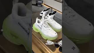 BALENCIAGA MENS TRIPLE S CLEAR SOLE SNEAKER IN GREEN 541624W2FR19073 wwwroseluxcom [upl. by Asimaj760]