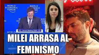 MILEI ARRASA AL FEMINISMO EN DAVOS [upl. by Griffis]