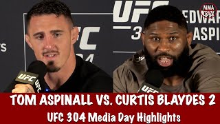 UFC 304 Tom Aspinall amp Curtis Blaydes 2 Media Day Highlights [upl. by Knowlton991]