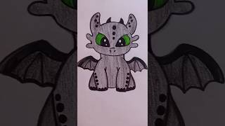 easy way to draw toothless 🖤💚youtubeshortvidiotoothless [upl. by Sprung938]