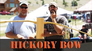 Primitive Hickory Self Bow how to build a wood long bow or recurve bow [upl. by Eidoj]